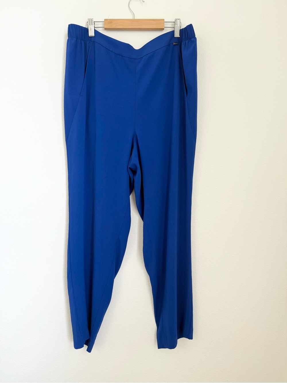 St. John Royal Blue Elastic Waist Straight Leg Women’s Pants Size L